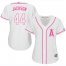 Los Angeles Angels #44 Reggie Jackson White/Pink Fashion Womens Stitched MLB Jersey