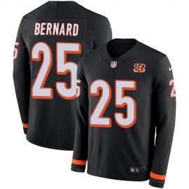Nike Cincinnati Bengals #25 Giovani Bernard Black Team Color Mens Stitched NFL Limited Therma Long Sleeve Jersey