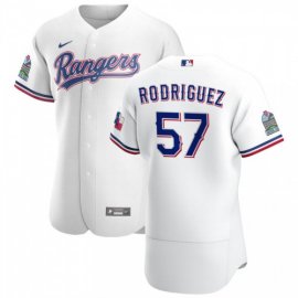 Texas Rangers #57 Joely Rodriguez Mens Nike White Home 2020 Authentic Patch Player MLB Jersey