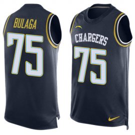 Nike Los Angeles Chargers #75 Bryan Bulaga Navy Blue Team Color Mens Stitched NFL Limited Tank Top Jersey