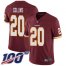 Nike Washington Football Team #20 Landon Collins Burgundy Red Team Color Mens Stitched NFL 100th Season Vapor Limited Jersey