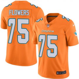Nike Miami Dolphins #75 Ereck Flowers Orange Mens Stitched NFL Limited Rush Jersey