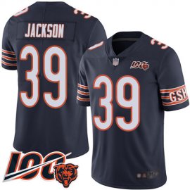 Nike Chicago Bears #39 Eddie Jackson Navy Blue Team Color Mens Stitched NFL 100th Season Vapor Limited Jersey