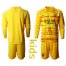 Roma Blank Yellow Goalkeeper Long Sleeves Kid Soccer Club Jersey