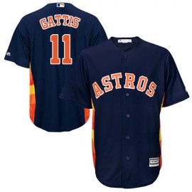 Houston Astros #11 Evan Gattis Navy Blue Cool Base Stitched Youth MLB Jersey