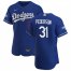 Los Angeles Dodgers #31 Joc Pederson Mens Nike Royal Alternate 2020 World Series Champions Authentic Player MLB Jersey