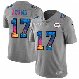 Green Bay Packers #17 Davante Adams Mens Nike Multi-Color 2020 NFL Crucial Catch NFL Jersey Greyheather