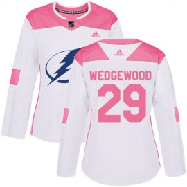 Adidas Tampa Bay Lightning #29 Scott Wedgewood White/Pink Authentic Fashion Womens Stitched NHL Jersey