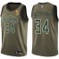 Nike Milwaukee Bucks #34 Giannis Antetokounmpo Womens 2021 NBA Finals Champions Swingman Salute to Service Jersey Green Womens