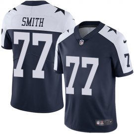 Nike Dallas Cowboys #77 Tyron Smith Navy Blue Thanksgiving Mens Stitched NFL Vapor Untouchable Limited Throwback Jersey