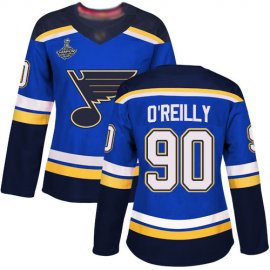 Adidas St. Louis Blues #90 Ryan OReilly Blue Home Authentic Stanley Cup Champions Womens Stitched NHL Jersey