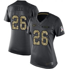 Nike New York Jets #26 LeVeon Bell Black Womens Stitched NFL Limited 2016 Salute to Service Jersey