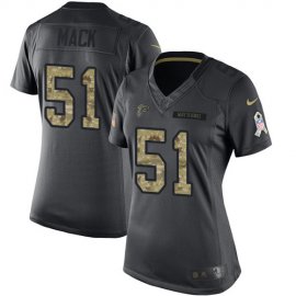 Nike Atlanta Falcons #51 Alex Mack Black Womens Stitched NFL Limited 2016 Salute to Service Jersey