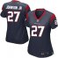 Nike Houston Texans #27 Duke Johnson Jr Navy Blue Team Color Womens Stitched NFL Elite Jersey