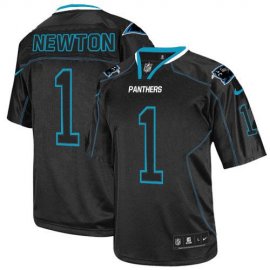 Nike Carolina Panthers #1 Cam Newton Lights Out Black Youth Stitched NFL Elite Jersey