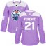 Adidas Edmonton Oilers #21 Andrew Ference Purple Authentic Fights Cancer Womens Stitched NHL Jersey