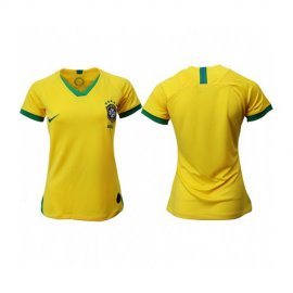 Womens Brazil Blank Home Soccer Country Jersey
