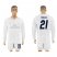 Real Madrid #21 Morata Marine Environmental Protection Home Long Sleeves Soccer Club Jersey