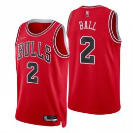 Nike Chicago Bulls #2 Lonzo Ball Red Mens 2021-22 NBA 75th Anniversary Diamond Swingman Jersey – Icon Edition Mens