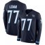 Nike Tennessee Titans #77 Taylor Lewan Navy Blue Team Color Mens Stitched NFL Limited Therma Long Sleeve Jersey