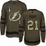Adidas Tampa Bay Lightning #21 Brayden Point Green 2022 Stanley Cup Final Patch Salute to Service Stitched NHL Jersey Mens