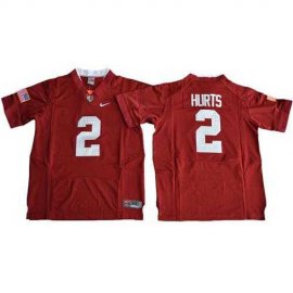 Youth Alabama Crimson #2 Jalen Hurts Red Pro Combat Stitched NCAA Jersey