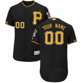 Pittsburgh Pirates Majestic Alternate Flex Base Authentic Collection Custom Jersey Black