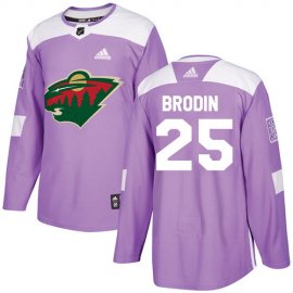 Adidas Minnesota Wild #25 Jonas Brodin Purple Authentic Fights Cancer Stitched NHL Jersey