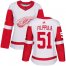 Adidas Detroit Red Wings #51 Valtteri Filppula White Road Authentic Womens Stitched NHL Jersey
