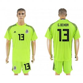 Mexico #13 G. OCHOA Fluorescent Green Goalkeeper 2018 FIFA World Cup Soccer Jersey