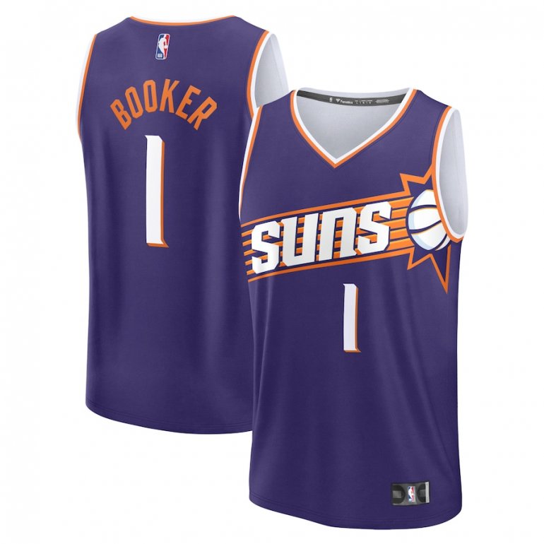 Devin Booker Phoenix Suns Fanatics Branded 2023/24 Fast Break Replica Jersey – Icon Edition – Purple