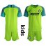 Inter Milan Blank Shiny Green Goalkeeper Kid Soccer Club Jersey