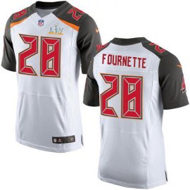 Tampa Bay Buccaneers #28 Leonard Fournette White Mens Super Bowl LV Bound Stitched NFL New Elite Jersey