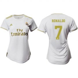 Womens Real Madrid #7 Ronaldo Home Soccer Club Jersey