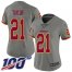 Nike Washington Football Team #21 Sean Taylor Gray Womens Stitched NFL Limited Inverted Legend 100th Season Jersey