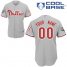 Phillies Personalized Authentic Grey w/2009 World Series Patch Cool Base MLB Jersey (S-3XL)