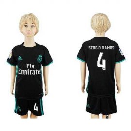 Real Madrid #4 Sergio Ramos Away Kid Soccer Club Jersey