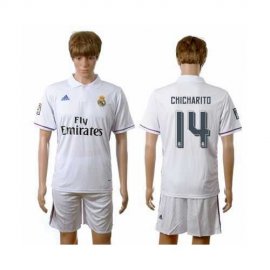 Real Madrid #14 Chicharito White Home Soccer Club Jersey