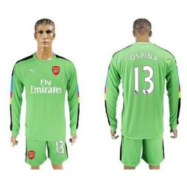 Arsenal #13 Ospina Green Goalkeeper Long Sleeves Soccer Club Jersey