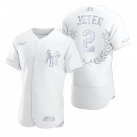 New York Yankees #2 Derek Jeter Mens Nike Platinum MLB MVP Limited Player Edition Jersey