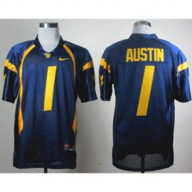 West Virginia Mountaineers 1 Tavon Austin Blue College Football NCAA Jerseys