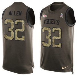 Nike Kansas City Chiefs #32 Marcus Allen Green Mens Stitched NFL Limited Salute To Service Tank Top Jersey