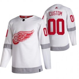 Detroit Red Wings Custom White Mens Adidas 2020-21 Reverse Retro Alternate NHL Jersey