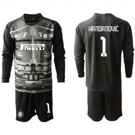 Inter Milan #1 Handanovic Black Goalkeeper Long Sleeves Soccer Club Jersey