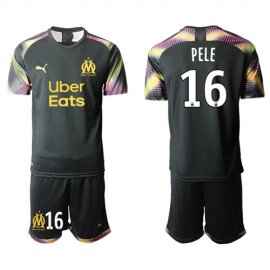 Marseille #16 Pele Black Goalkeeper Soccer Club Jersey