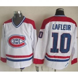 Montreal Canadiens #10 Guy Lafleur White CH-CCM Throwback Stitched NHL Jersey