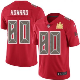 Nike Tampa Bay Buccaneers #80 O. J. Howard Red Mens Super Bowl LV Champions Patch Stitched NFL Limited Rush Jersey