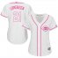 Cincinnati Reds #21 Michael Lorenzen White/Pink Fashion Womens Stitched MLB Jersey