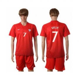 Poland #7 Milik Away Soccer Country Jersey