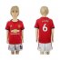 Manchester United #6 Pogba Home Kid Soccer Club Jersey